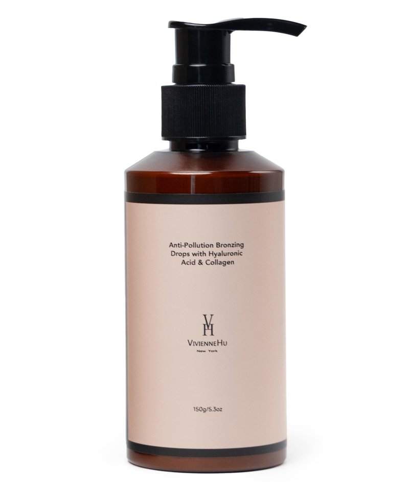 VivienneHu Bronzing Drops, 150g/5.3oz, with Hyaluronic Acid & Collagen, Vegan & Cruelty-Free, Liquid Bronzer, Creates A Sun-Kissed Glow, Pure Gold, Clean Clinical Skincare, Dermatologist-Tested