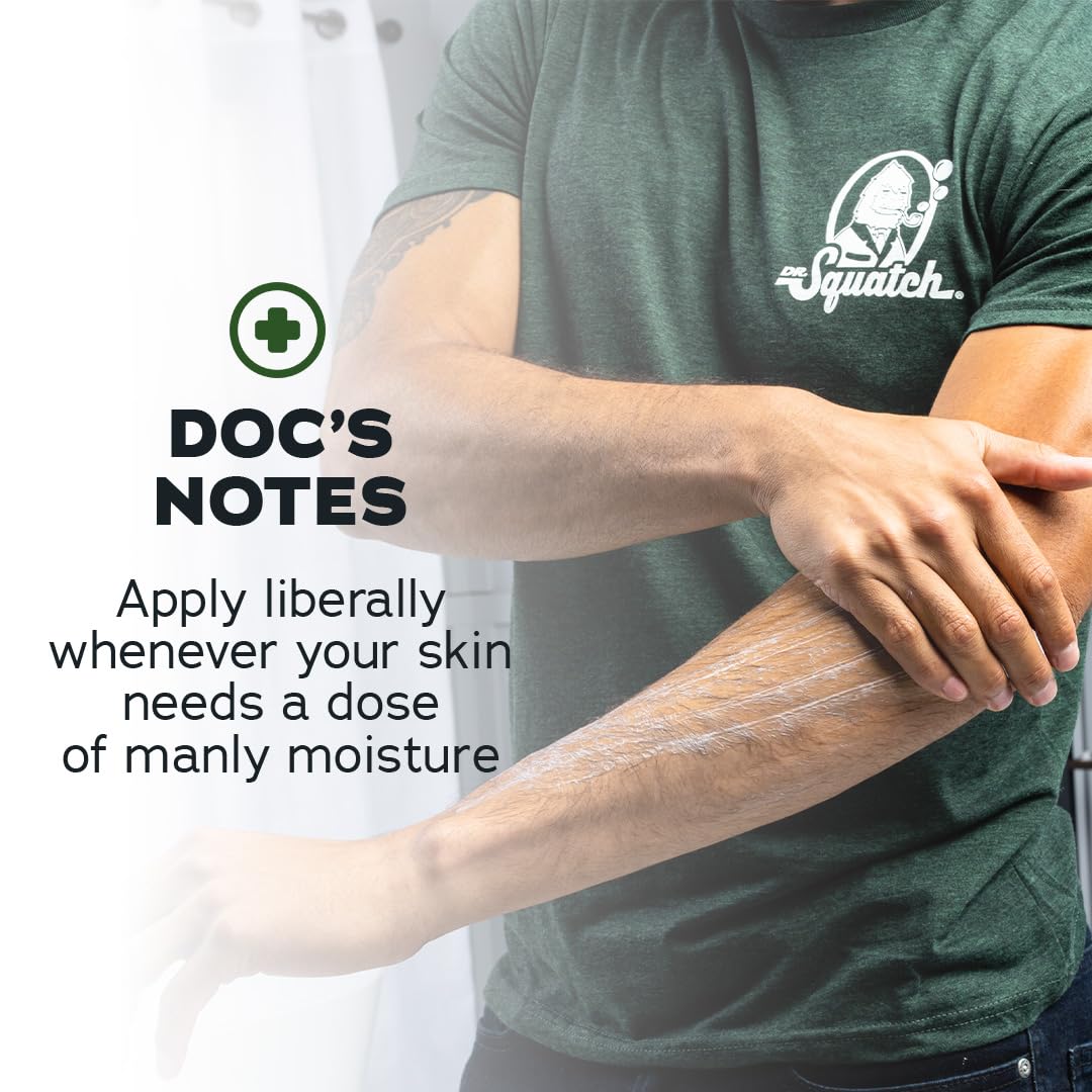 Dr. Squatch Natural Hand and Body Lotion for Men - Made with Shea Butter, Coconut Oil, Vitamin E for 24-Hr Moisturization - Pine Tar (10 fl oz, 2-Pack)