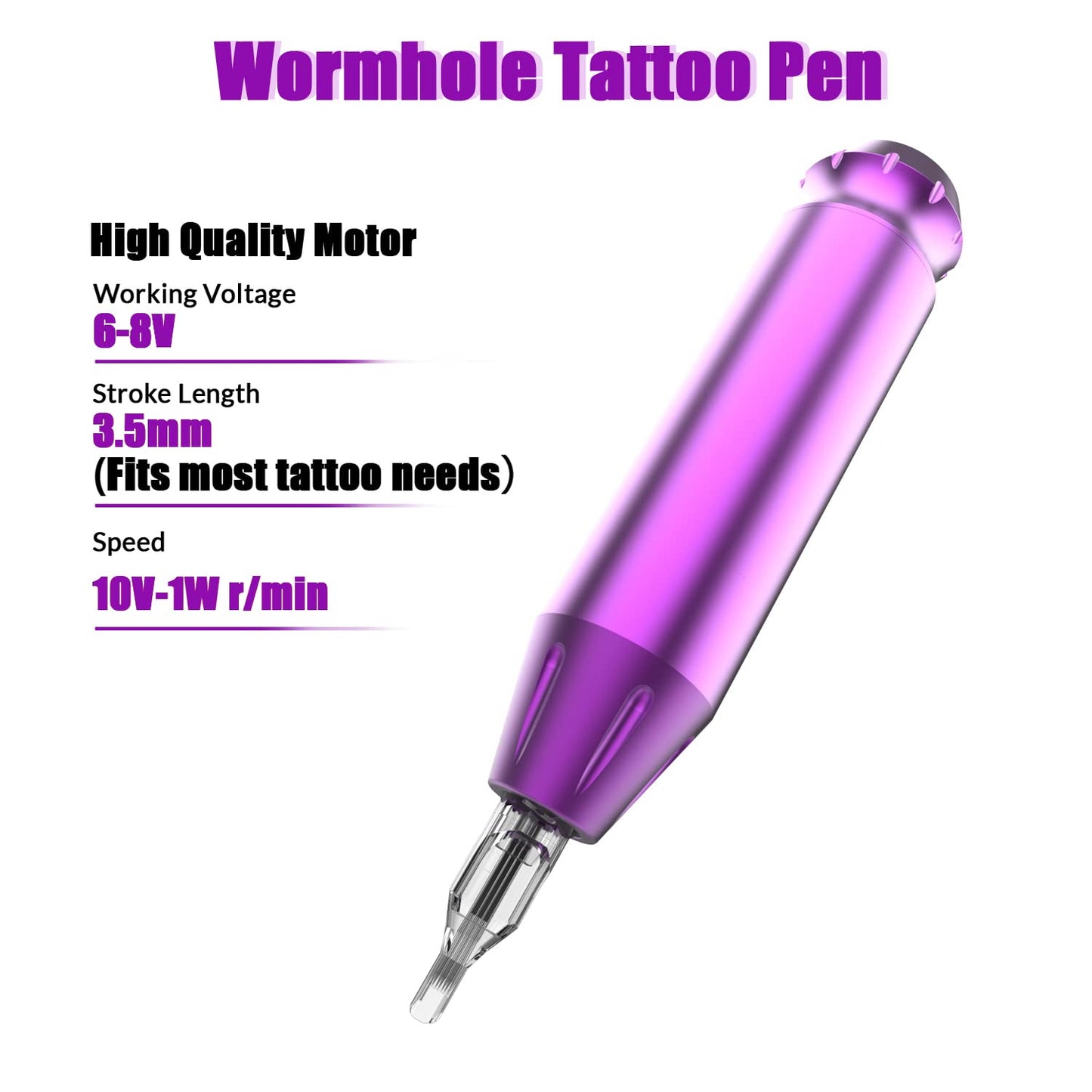 Tattoo Kit, Wormhole Tattoo Practice Pen Kit/Rotary Tattoo Machine Pen for Beginners 10pcs Tattoo Cartridges Needles 5 Tattoo Ink, Professional Complete Tattoo Kit TK602