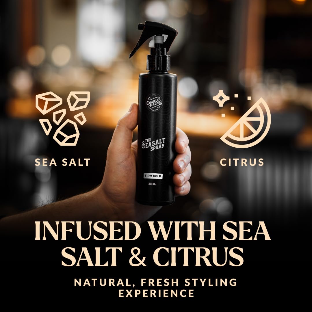 Charlemagne Sea Salt Spray for Men - Firm Hold, 6.76 fl oz, Pack of 2