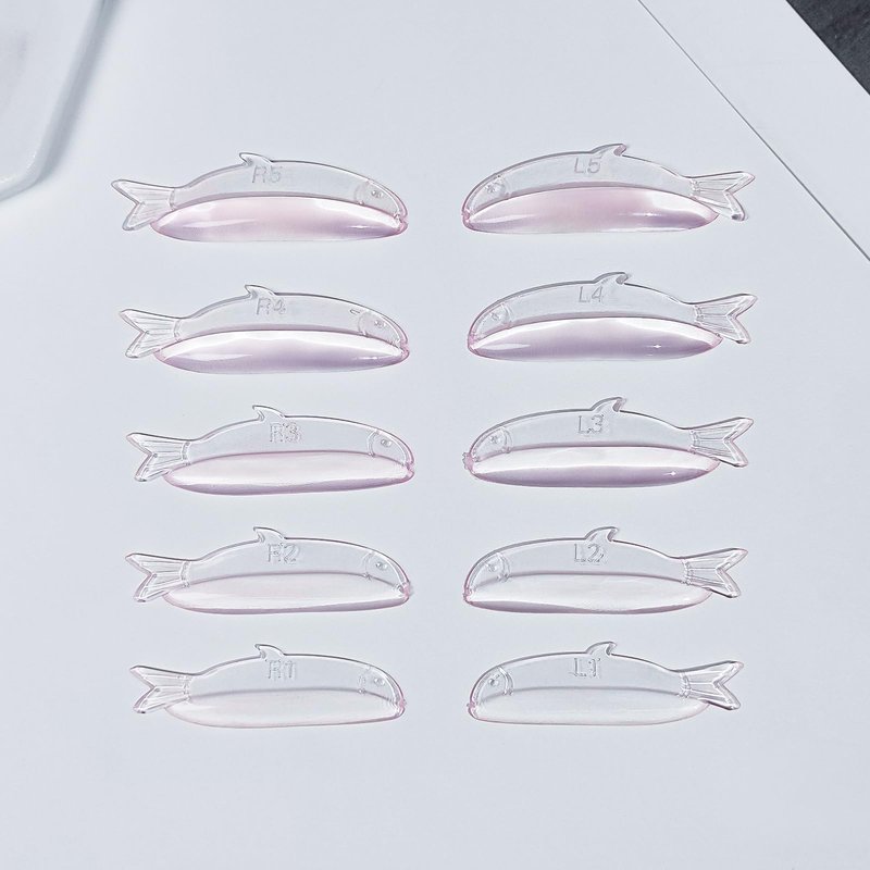 PERMANIA Lash Lift Pads, New Self-Adhesive Super Soft 10Pcs/5Sizes Fish-Shaped Lash Lift Rods Extreme Eyelash Curler Reusable (Pink)