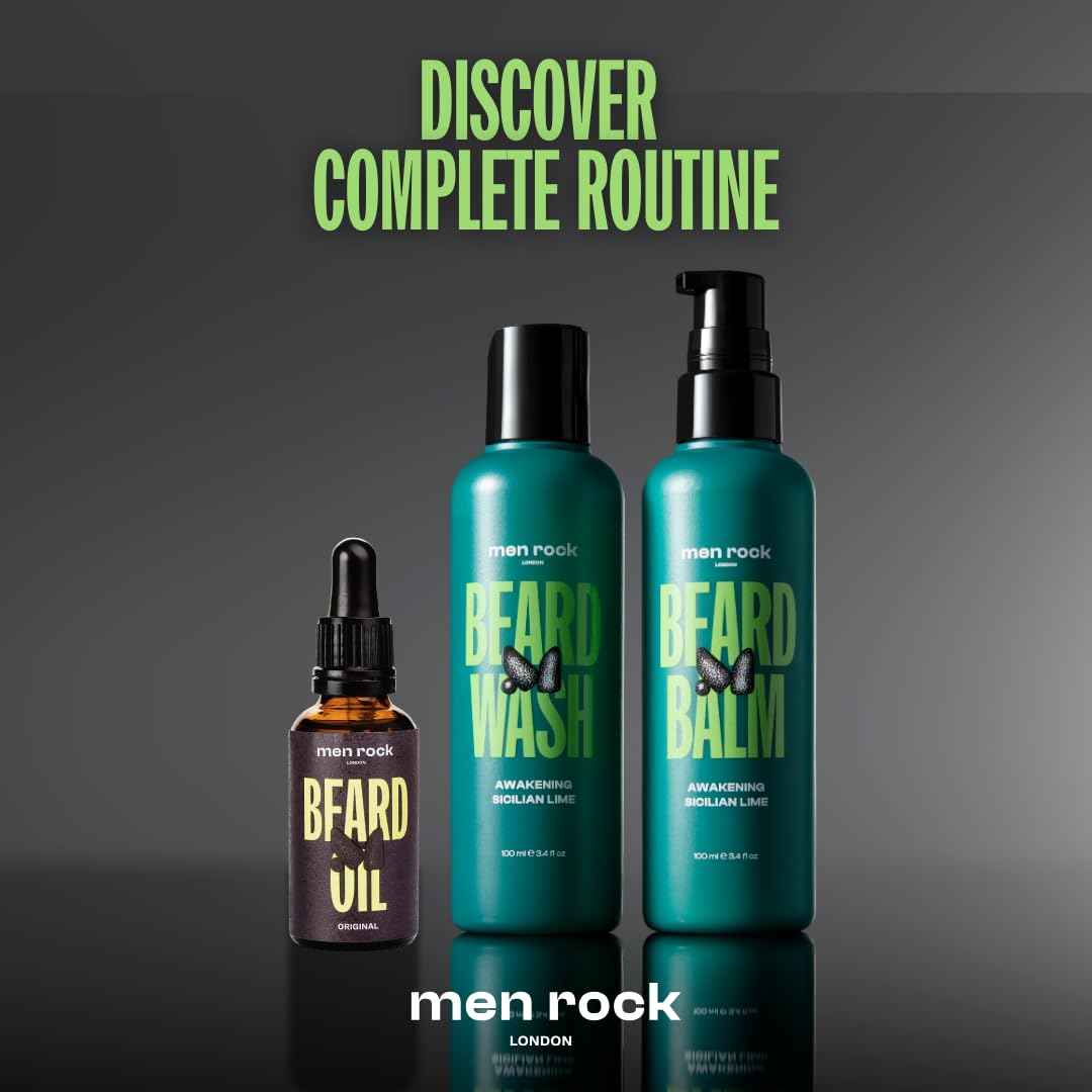 Men Rock Awakening Beard Balm - Sicilian Lime - Leave In Beard Conditioner for Men - Mens Skincare Products - Conditioning and Softening Balm - 3.4 oz