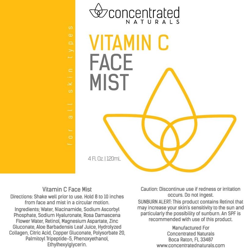 Vitamin C Glow Hydrating Face Mist - Anti-Aging Formula with Niacinamide, Collagen & Peptides | 4 fl oz (120 ml)