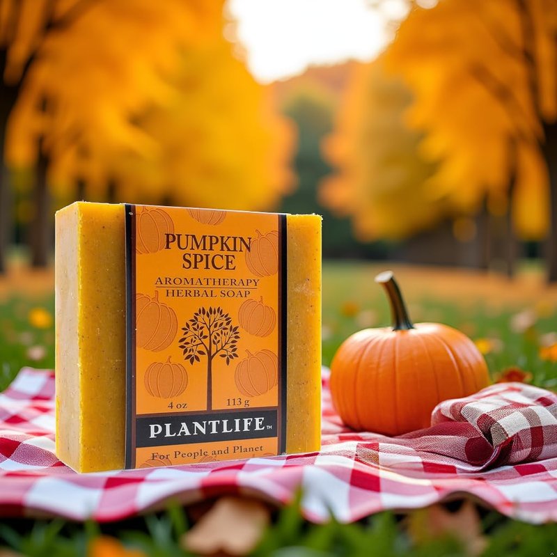 Plantlife Pumpkin Spice 3-pack Bar Soap - Moisturizing and Soothing Soap for Your Skin - Hand Crafted Using Plant-Based Ingredients - Made in California 4 oz Bar