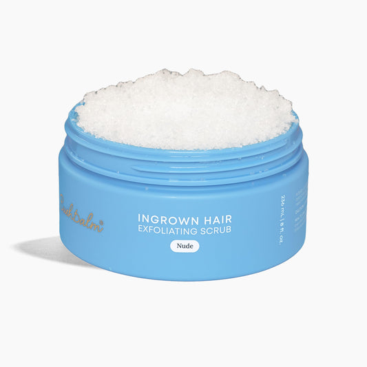 Bushbalm Ingrown Hair Exfoliating Scrub - Reduces Appearance of Ingrown Hairs and Razor Bumps, Soothes Skin and Post-Shave Redness - Nude, 236 ml