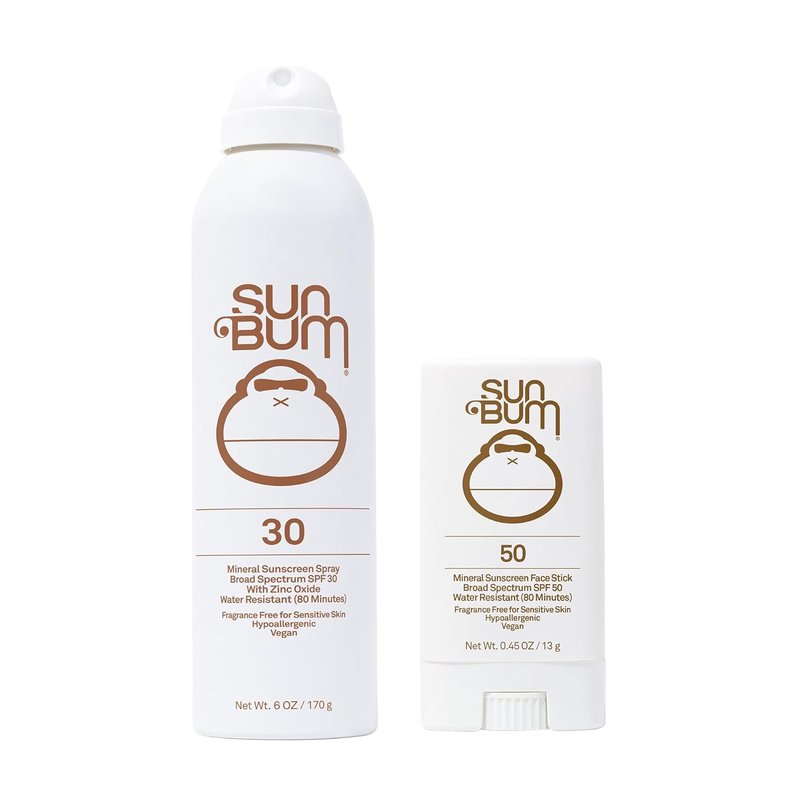 Sun Bum Mineral SPF 30 Sunscreen Spray & SPF 50 Face Stick - Vegan, Reef Friendly, Broad Spectrum Protection, 2 Count