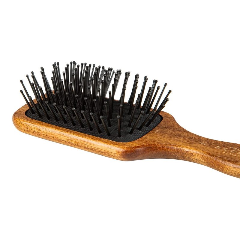 Acca Kappa Wood Paddle Brush - Pneumatic Design with Pom Pins | Travel Size