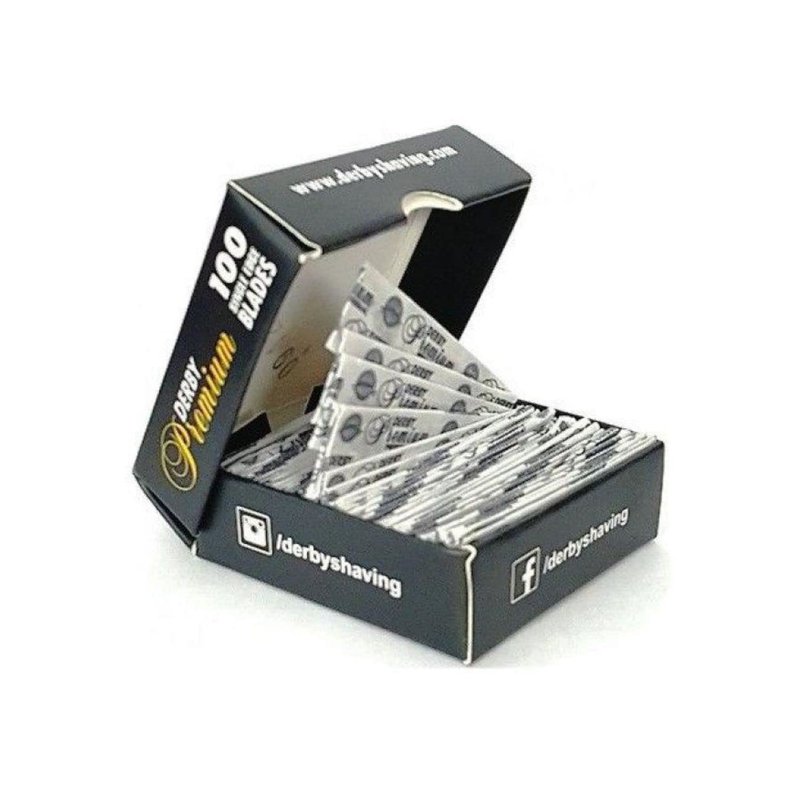Derby Premium Single Edge Razor Blades, Razor Blades, Single Edge, Ultra Sharp, Chromium - Ceramic - Platinum - Tungsten and Polymer Coated Edges (5)