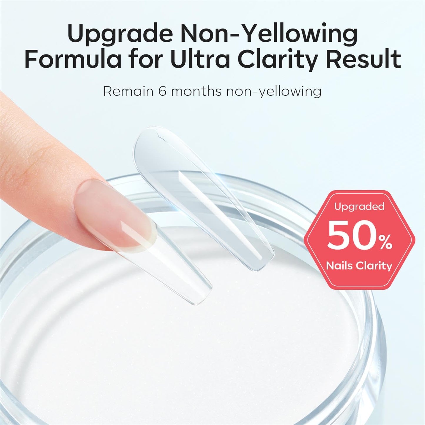 Modelones Acrylic Powder, Upgraded 4.23oz Crystal Clear Nail Acrylic Powder for Nail Art 3D Carving French Nails Extensions, Non-Yellowing, Gifts for Women