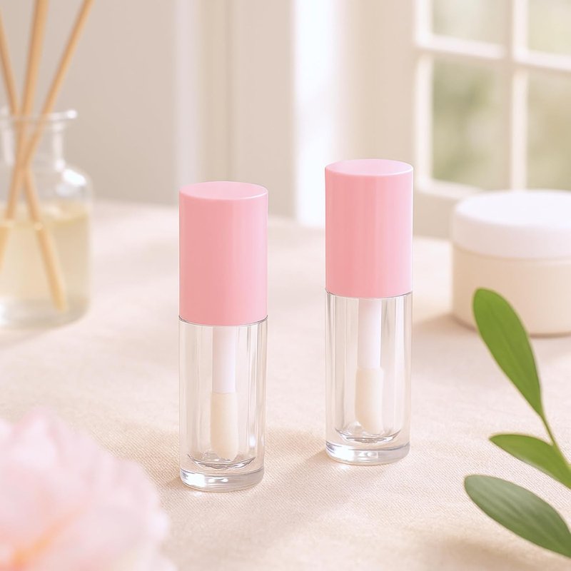 Empty Lip Gloss Tubes - 30 Pcs Pink 6ml Refillable Containers with Wand & Rubber Stoppers | DIY Makeup Kit