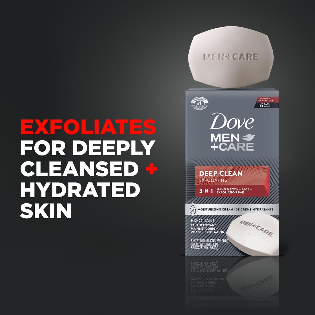 DOVE MEN + CARE Hair Paste (Pack of 3) and Body Soap (Pack of 6) Bundle