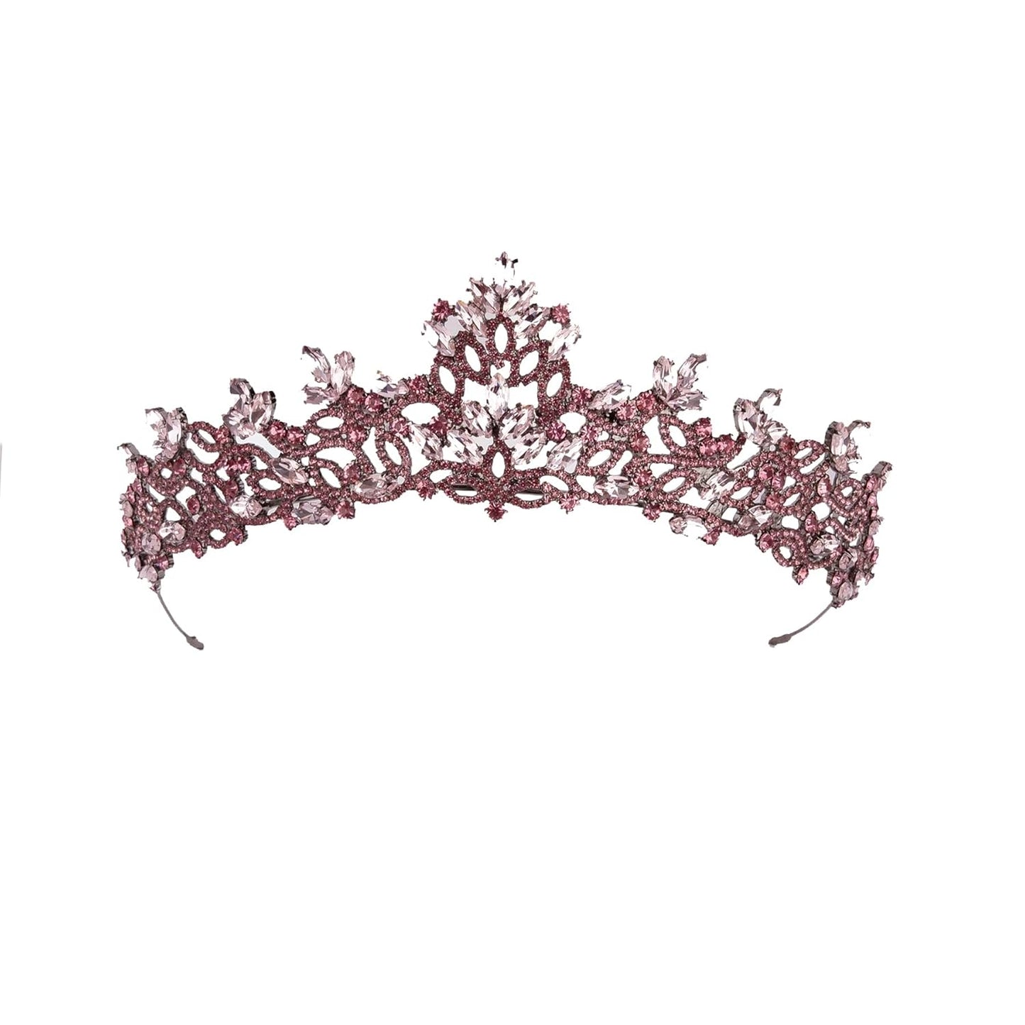 Handmade Pink Tiara for Women - Sparkling Rhinestone Crown for Bridal, Prom, Pageant & Birthday | Elegant Headpiece