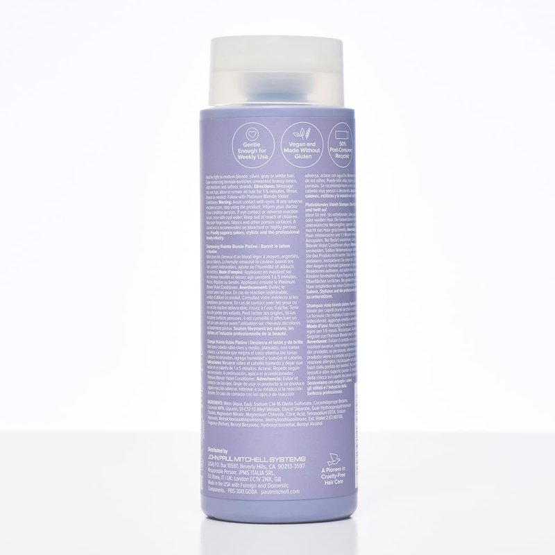 Paul Mitchell Platinum Blonde Gift Set - Purple Shampoo & Conditioner for Brassy Hair Repair