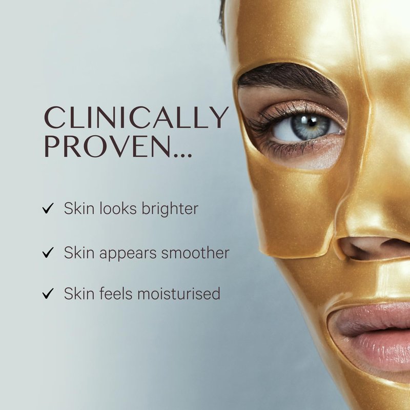MZ SKIN Hydra-Lift Gold Face Mask Pack of 1 - Niacinamide-Enhanced Hydrogel Treatment for Brightening Radiance, Restoring & Firmness, With Gold Nano Particles, Hyaluronic Acid, Vitamin C & Collagen