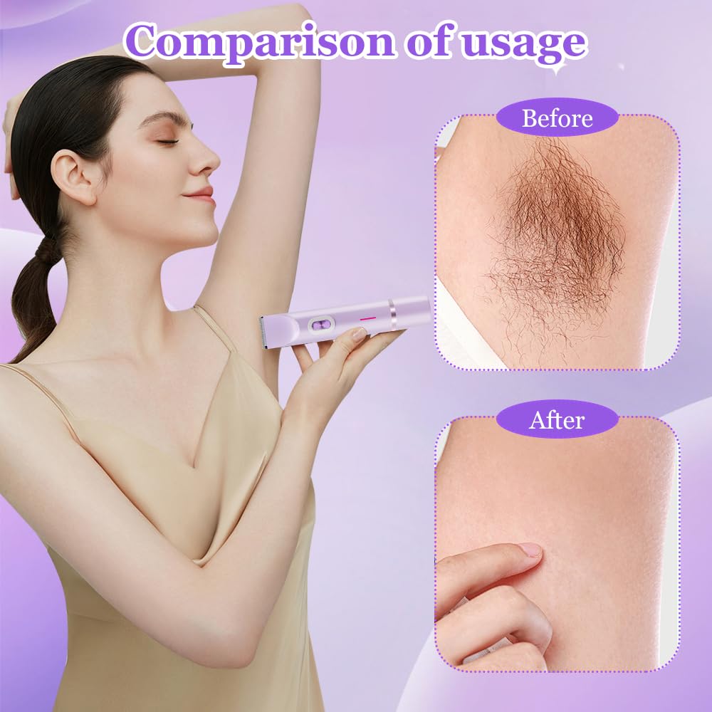 Women's Electric Dual Headed Shaver, 2 in 1 Bikini Trimmer, USB Rechargeable Electric Razors Body Hair Trimmer