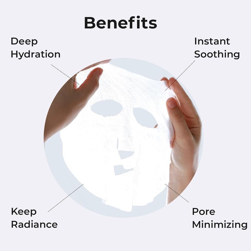 Intensive Hydrating Face Masks - Hyaluronic Acid & Collagen | Pore Minimizing, Elasticity Boost | 24 Pack for Sensitive Skin