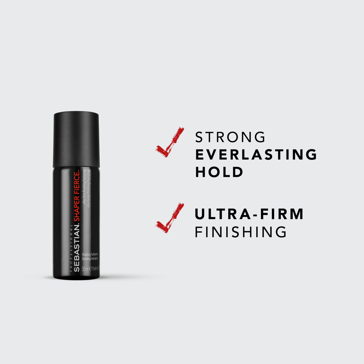 Sebastian Professional Shaper Fierce Mini Hairspray | Strong, Ultra-Firm, All Day Hold | Travel Size, 1.5 oz