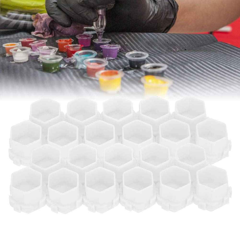 VORAGA Hexagonal Ink Cups for Tattooing, Pack of 200 (White, Pink, Red, Purple, Green)