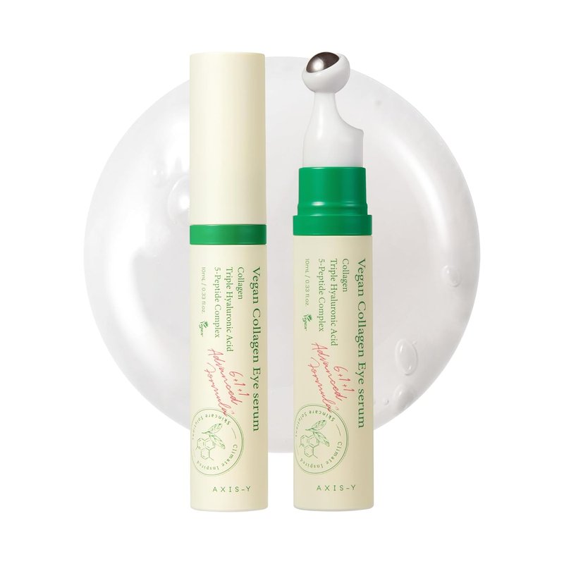 AXIS-Y Vegan Collagen Eye Serum - K Beauty Triple Hyaluronic Acid & Peptide Formula for Elasticity | 0.33 fl. oz.