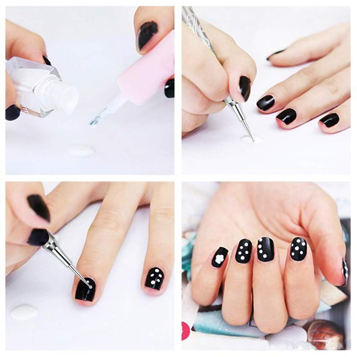 YIHUALE Nail Art Design Pen Painting Tools - DIY Manicure & Professional Salon Set (Blue and White)