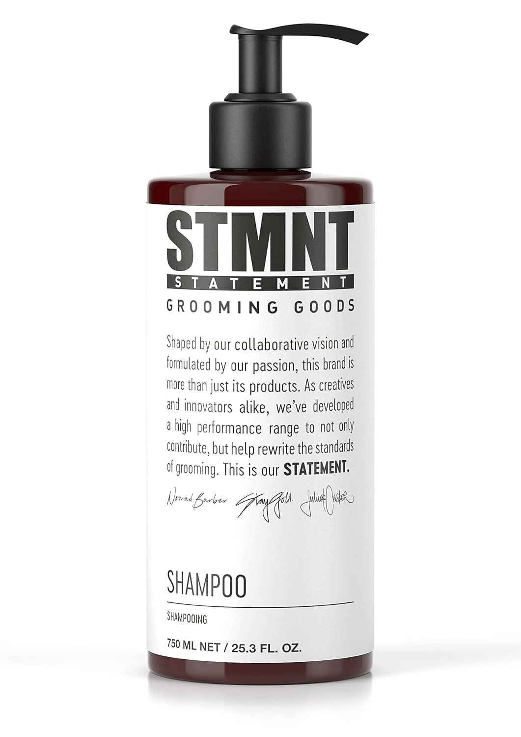 STMNT Grooming Goods Shampoo, 25.3 oz | SLS/SLES Sulfates Free | Activated Charcoal & Menthol | Removes Build Up | Fuller Feeling Hair