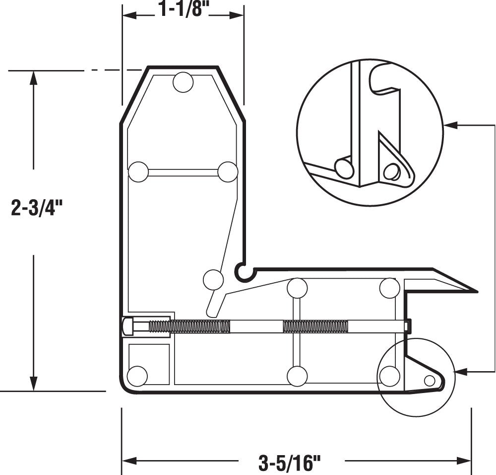 Prime-Line B 569 Diecast Screen Door Corner Insert with Adjustment Screw (2 Pack)