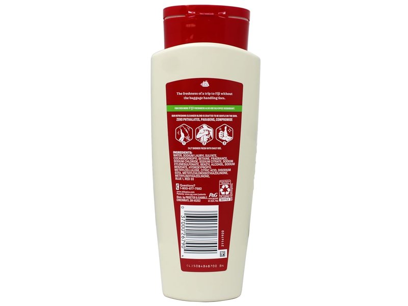Old Spice Body Wash - Fiji Scent with Palm Tree Extract - 16 FL OZ | Pack of 4 Bottles
