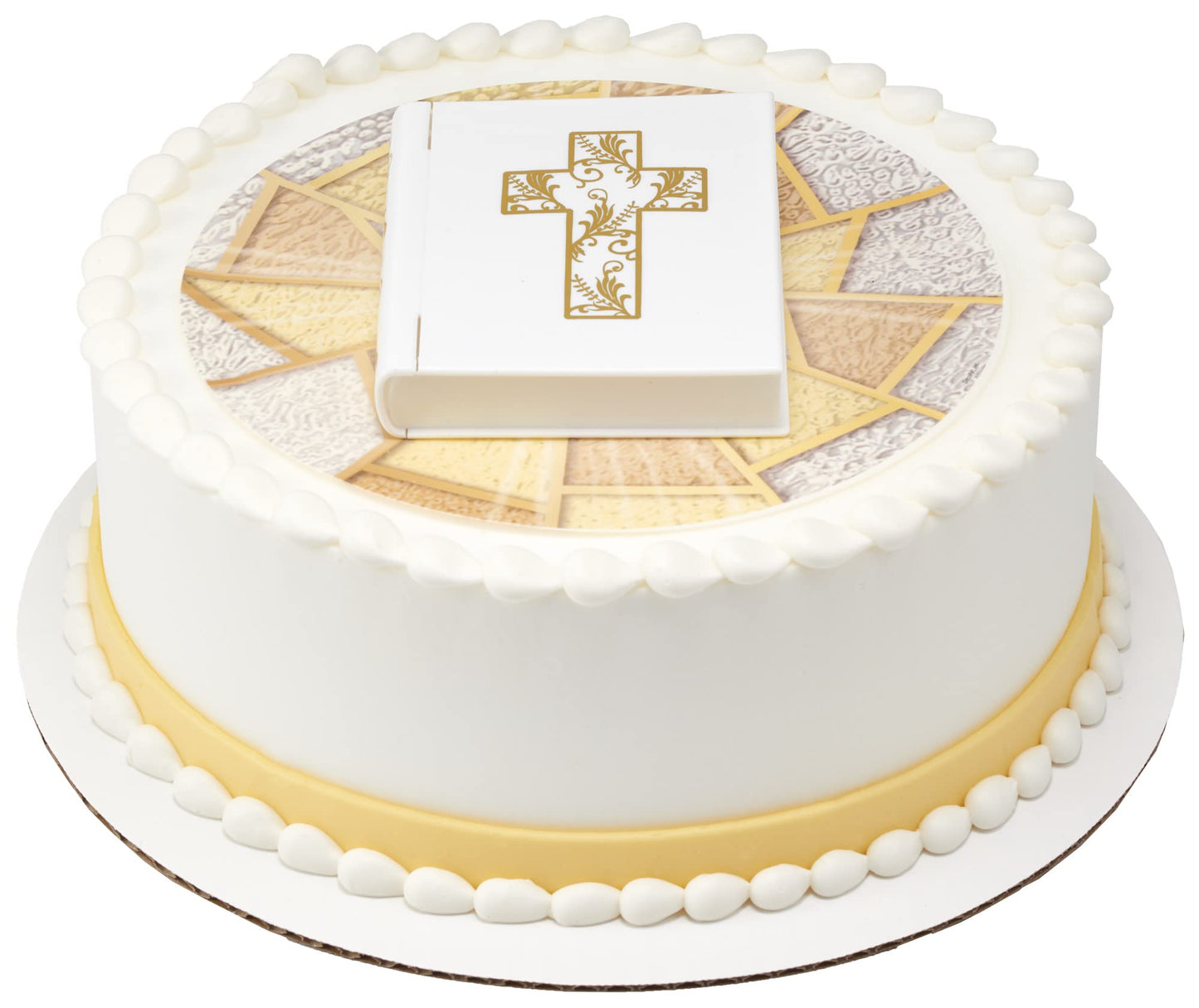 Religious Bible and Cross Cake Topper Multi