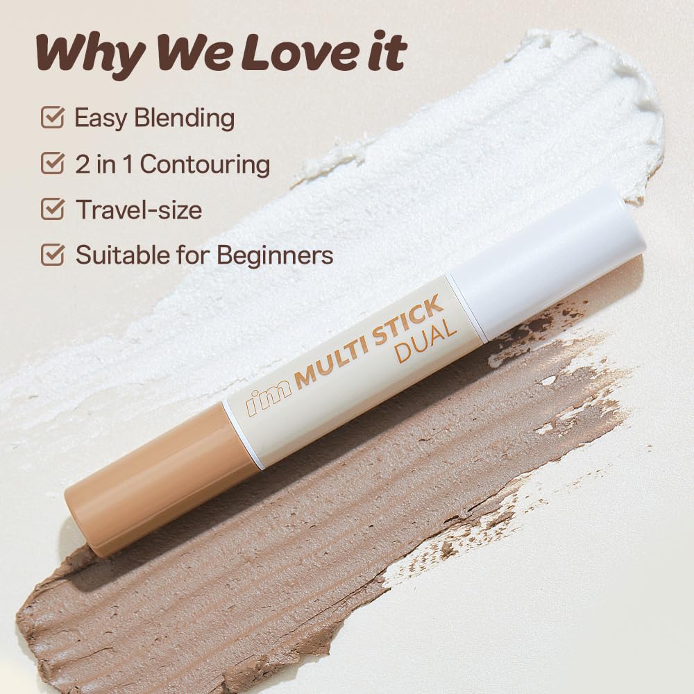 I'M MEME I'm Multi Stick Dual 002 Cool Contouring | Two Shade Shading and Highlighting Matte Finish | Suitable for Beginners Portable Size, Teen Girl Gifts, Gifts for Women, Beauty Gifts