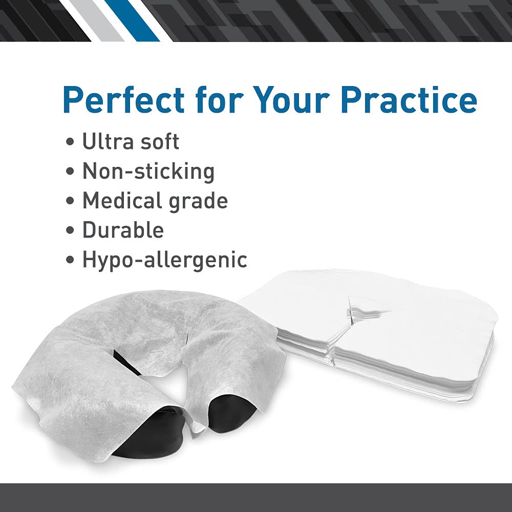 BodyMed Disposable Face Cradle Covers - Medical-Grade, Ultra Soft Massage Table Covers | 100 Sheets in 2 Packs