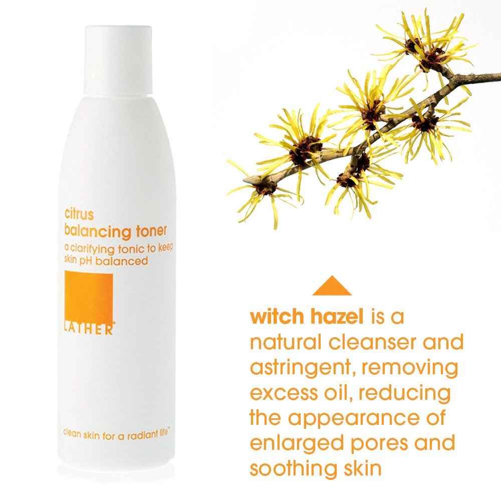 LATHER Citrus Balancing Toner - Clarifying Toner That Balances Complexion - Gentle Ingredients for All Skin Types - Alcohol Free - 6 Fl Oz