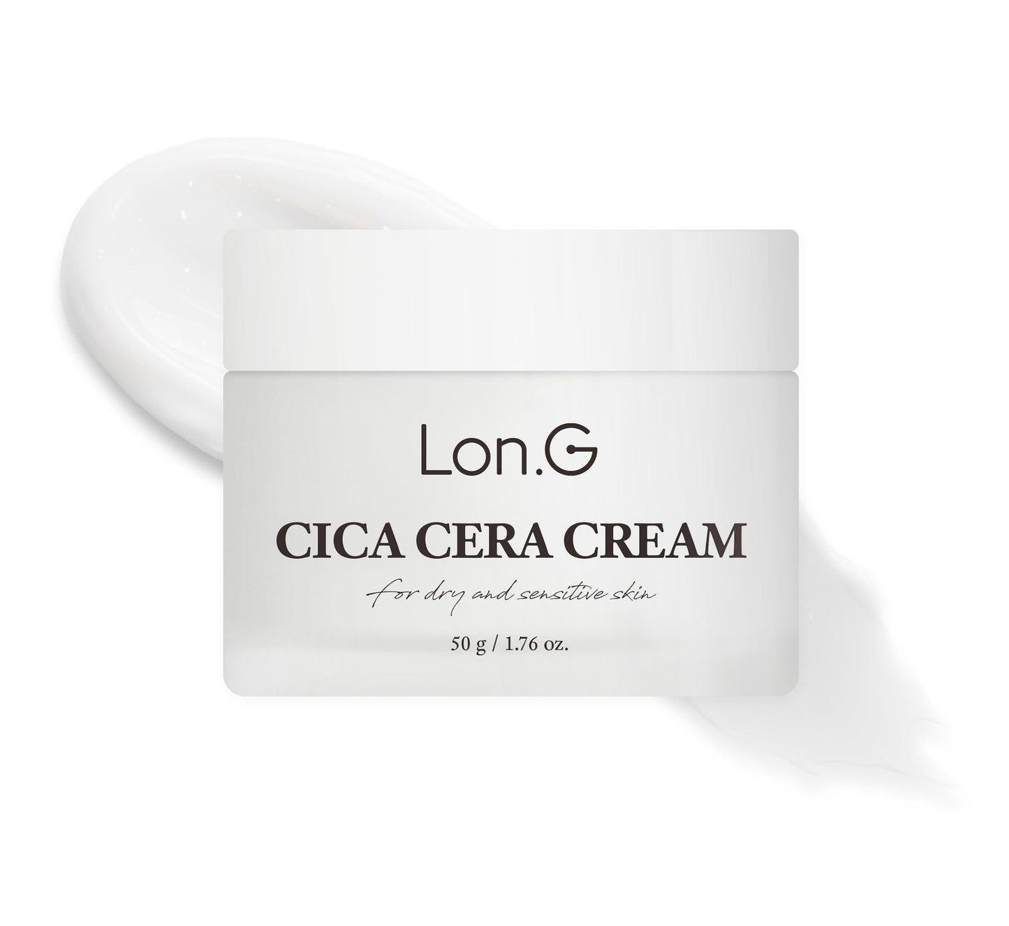 LON.G Cica Cera Cream, Ultra moisturizing cream for dry and sensitive skin relief with Ceramide, Skin redness, Skin barrier, soothing Care, Centella Asiatica Extract, Korean skincare(1.69 oz / 50g)