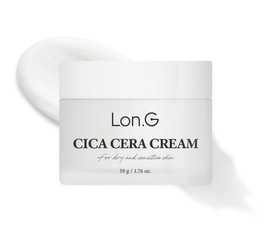 LON.G Cica Cera Cream, Ultra moisturizing cream for dry and sensitive skin relief with Ceramide, Skin redness, Skin barrier, soothing Care, Centella Asiatica Extract, Korean skincare(1.69 oz / 50g)
