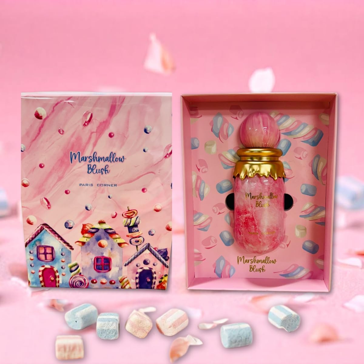 Paris Corner | Marshmallow Blush EDP | A Unique Gourmand Marshmallow Strawberry Perfume for Women | Long-Lasting Sweet Scent Fragrance for Daily Use (3.4 Fl Oz)