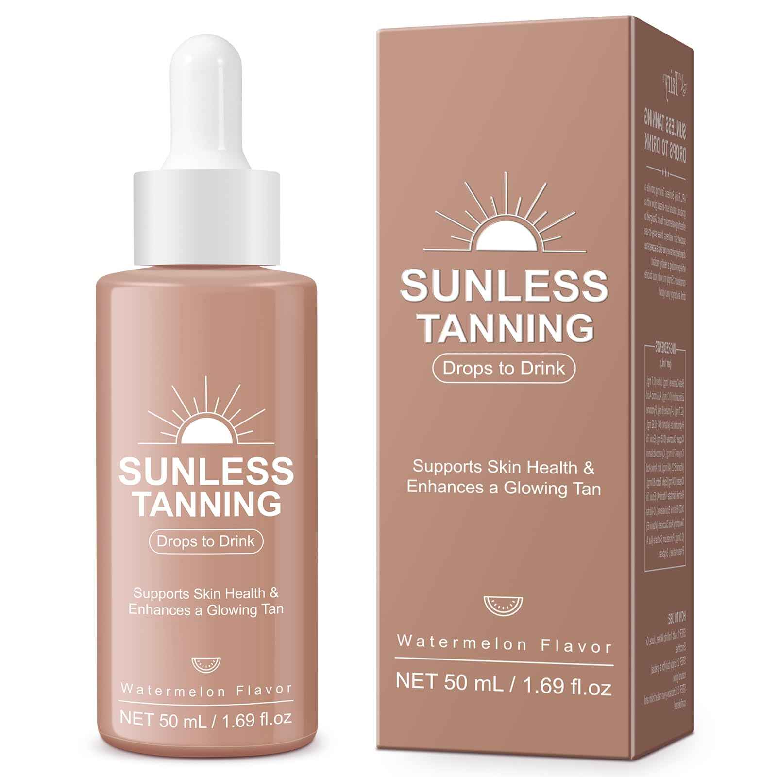 Tanning Drops to Drink - Tanning Drops - Sunless Tanning Drops To Drink - Bronze Tanning for Face and Body - Promotes Healthy Skin, Suitable for All Skin Types 1.69Floz