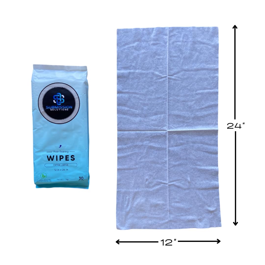 Submission Solutions Extra Large Body Wipes, 12 x 24 inch, Natural Essential Oils, 30 Count