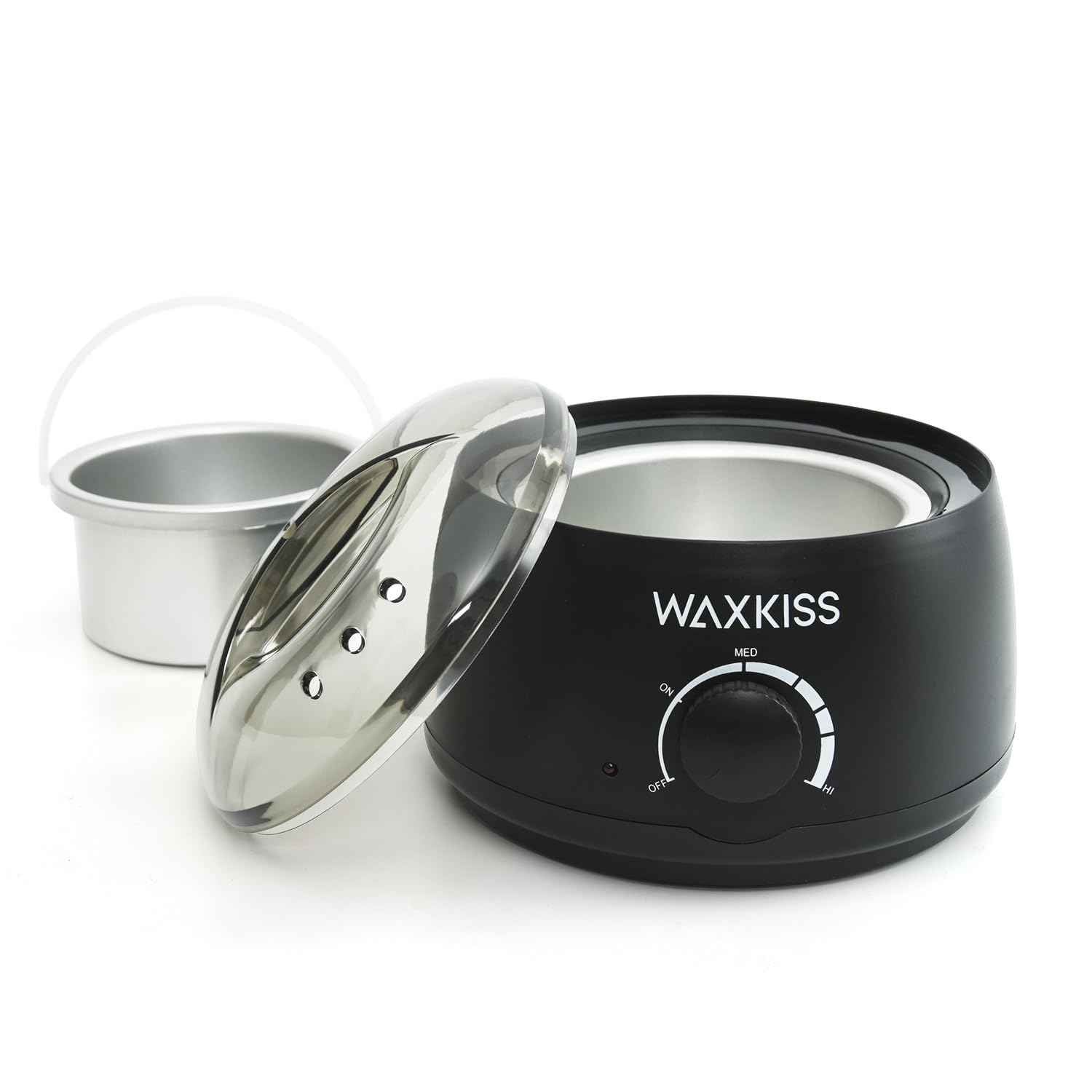 Waxkiss 14Oz Wax Warmer for Hair Removal, Professional Wax Melting Machine for Women Men With Aluminum Pot And See-Through Lid