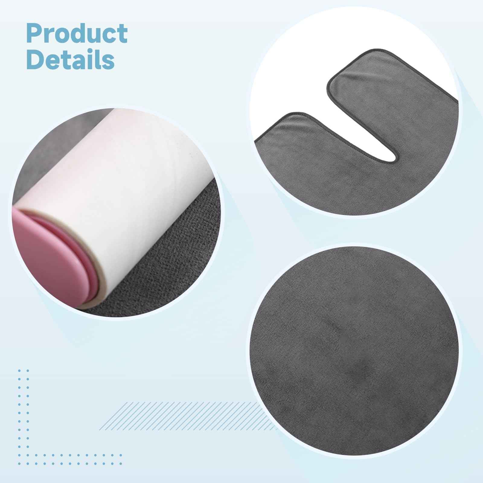 Beautician Special face wash Towel, U-Shaped face SPA Towel, Soft Microfiber Massage, 23.6 x 15.8 inches, Suitable for SPA steam, Beauty Salon, spa Center, Barber Shop (Gray, 6 Pack)