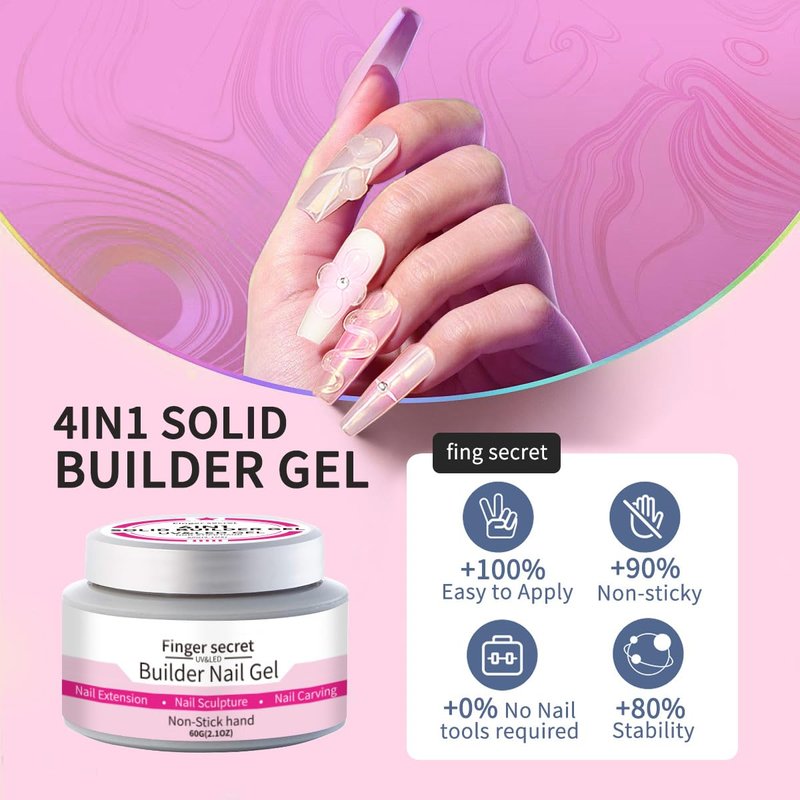 Solid Builder Gel for Nails 240g 4oz Builder Gel Nail Kit Non-sticky for Nails Extension DIY Nail Thickening Solution 3d Sculpture Hard Sculpting Glue Molding Building Forms UV Lamp