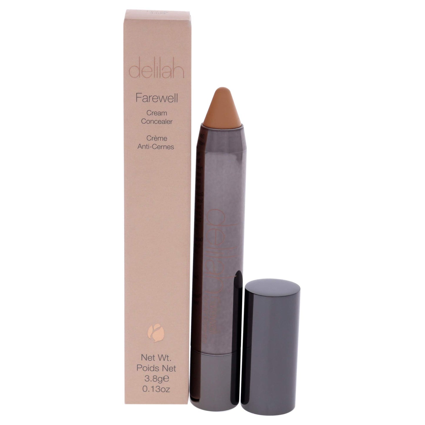 Delilah - Farewell Cream Concealer, Honey, Full Coverage, Hyaluronic Filling, Moisturizing, Creamy, Smoother, Softer, Color Correcting, Face Makeup, Cruelty Free, 0.13 Oz