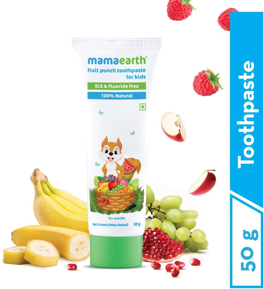 Natural Mixed Fruit Baby Toothpaste - Fluoride Free, Gently Cleans Teeth & Gums | Safe for Ages 1-4 | 1.76 Oz