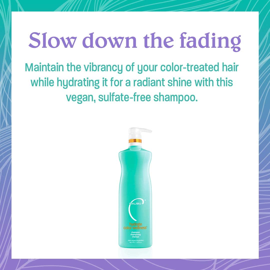 Malibu C Hydrate Color Wellness Shampoo - Sulfate-Free Shampoo for Color-Treated Hair | 33.8 oz