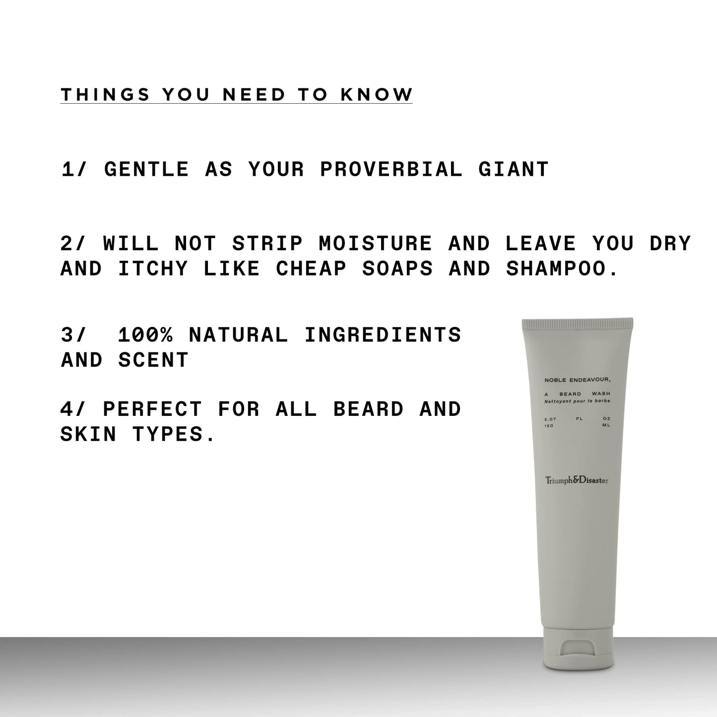 Triumph & Disaster | Noble Endeavour | Gentle, Cleansing Beard Wash - Sulfate-free foaming, 5.07 oz