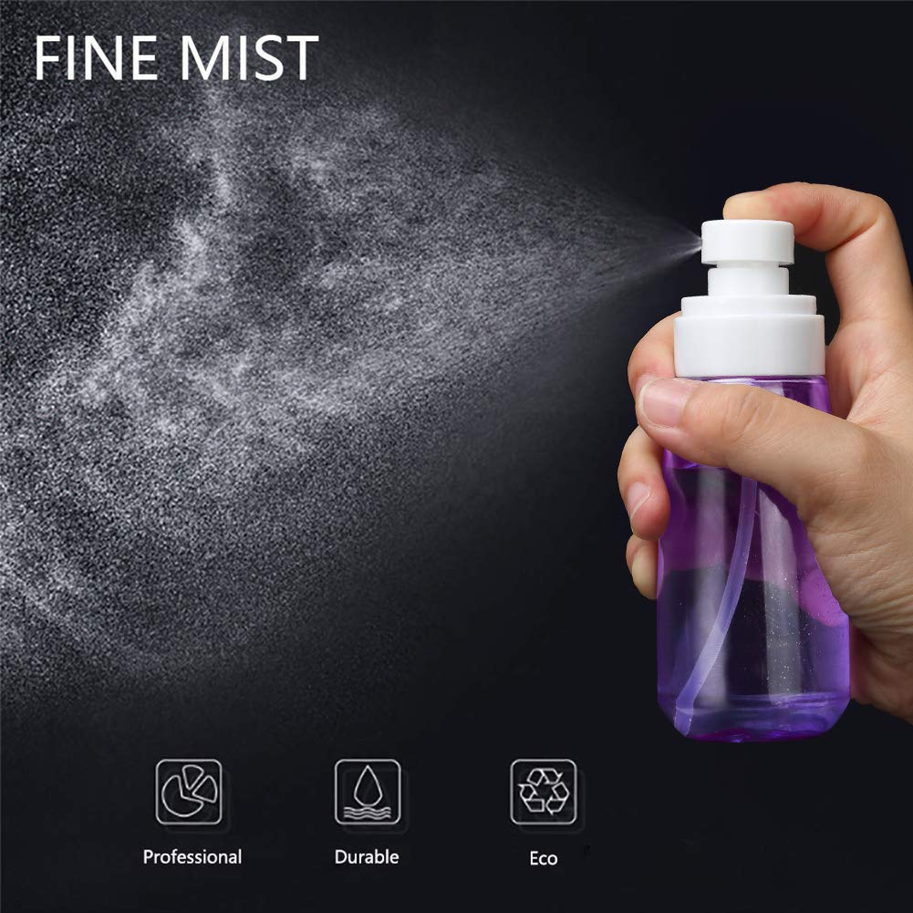 Cosywell Fine Mist Spray Bottle TSA Approved 3.4oz/ 100ml Empty Cosmetic Refillable Travel Containers Plastic Hair Spray Bottle Sprayer for Perfume Skincare Makeup Lotion (3color)