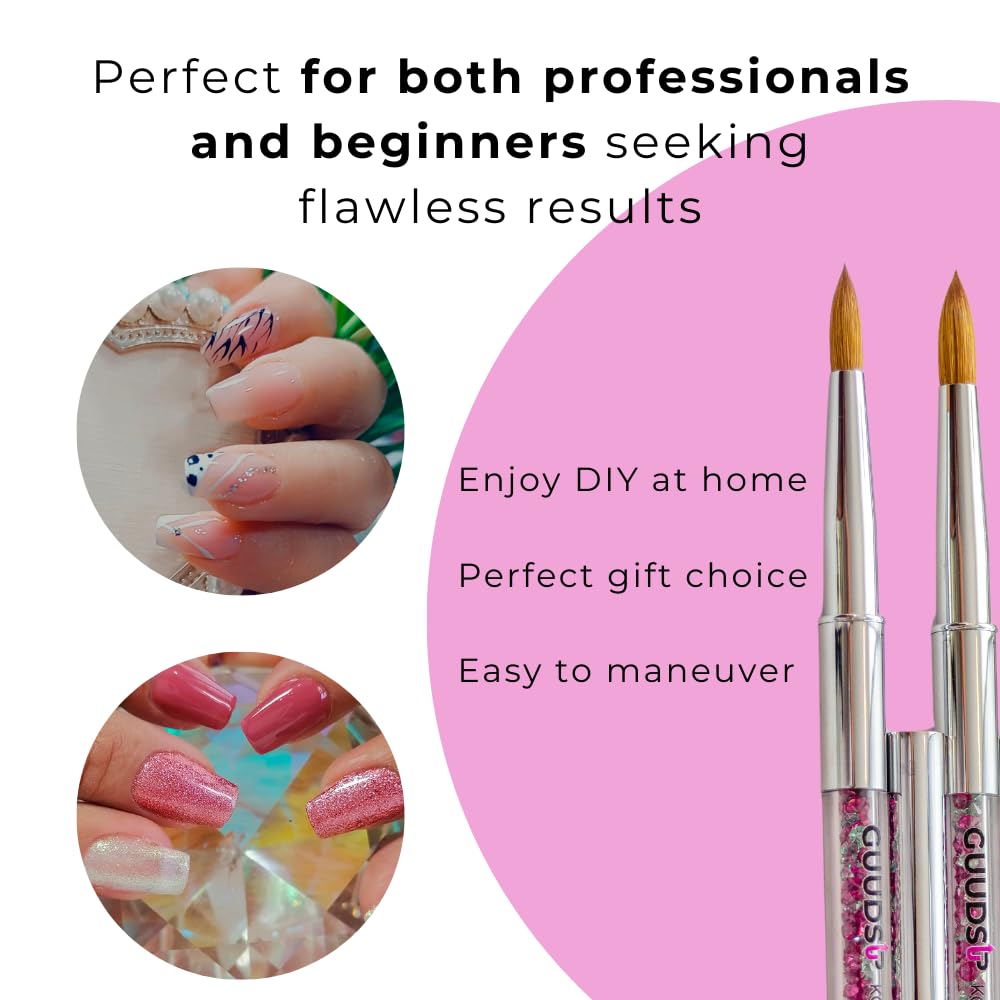 **Kolinsky Acrylic Nail Brush Size 12 - Professional Nail Art Brush for Precision Acrylic Application | No Shedding, Ideal for Salon & DIY Use**