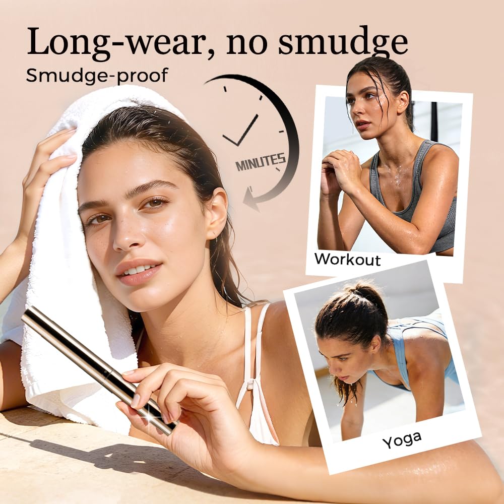 Ultra-Fine Lengthening Waterproof Quick-Dry Mascara, Waterproof Quick Drying Curling Mascara, Wand Mascara, 3D Curling Eyelash Long, Lasting Smudge-Proof No Clumping (Black)