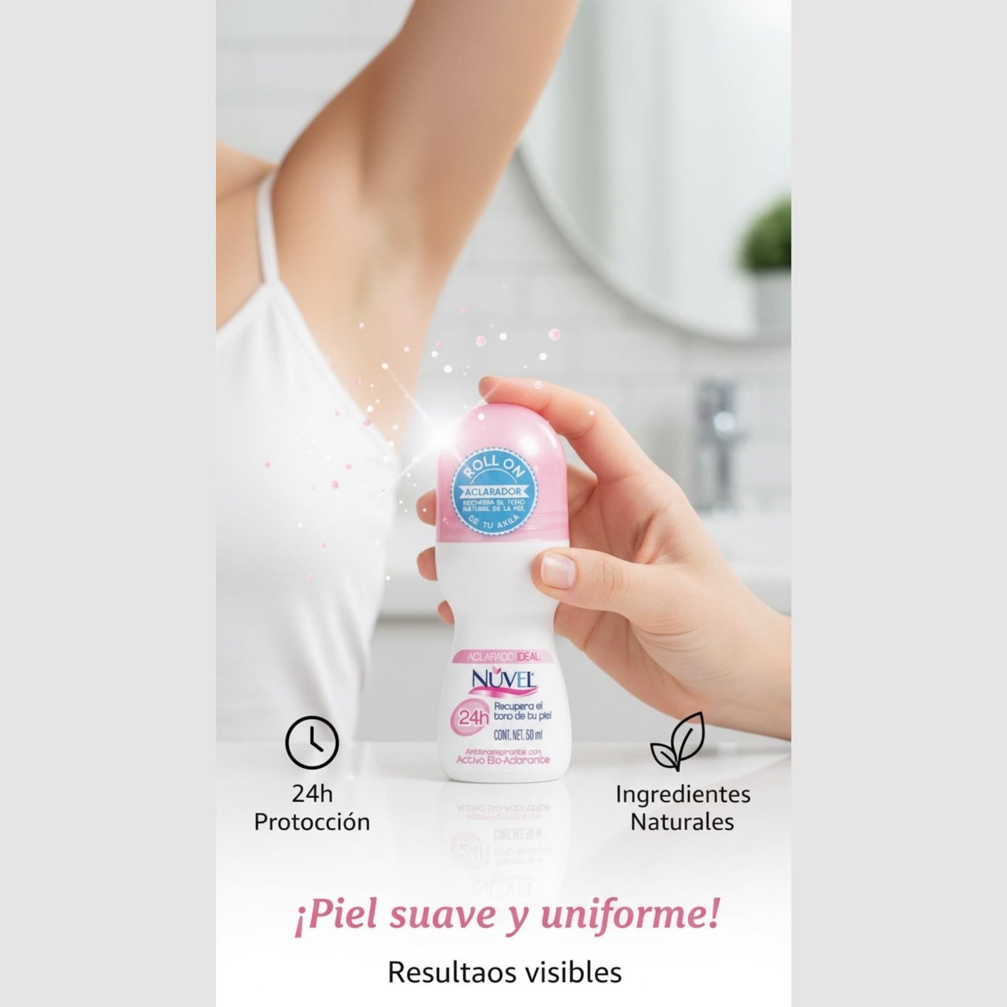 Nuvel Deodorant Women 1.69 Fl Oz, Pack of 4 - Antiperspirant for Women, Long-Lasting Deodorant - Desodorante antitranspirante Nuvel aclarado ideal 1.69 fl oz