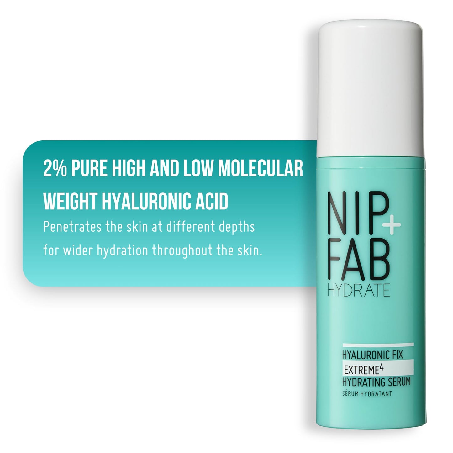 Nip + Fab Hyaluronic Acid Fix Extreme 4 2percent Face Serum, Lightweight, Non-Greasy Anti-Aging Hydrating Moisturizing for Fine Lines & Wrinkles, Skin-Plumping Skin Care, Smoothing, Multicolor, 50ML