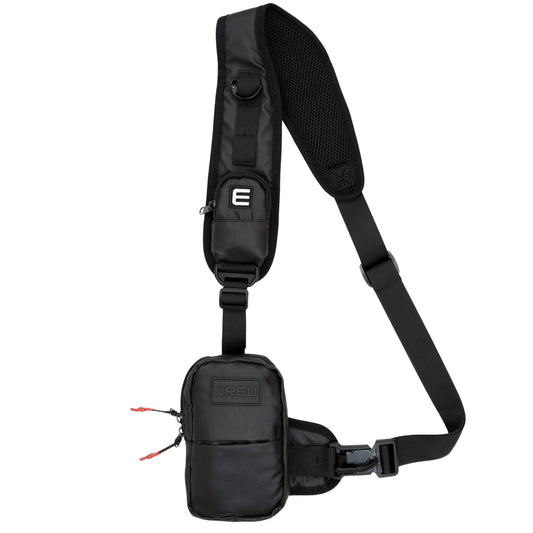 WREW Small Sling Bag for Men-Cross body bag with Shoulder Straps,Mini Sling Crossbody bag for Women-Travel Backpack for Hiking,Daypack Multipurpose Over the Shoulder Chest Bags with Keyholder(Black)