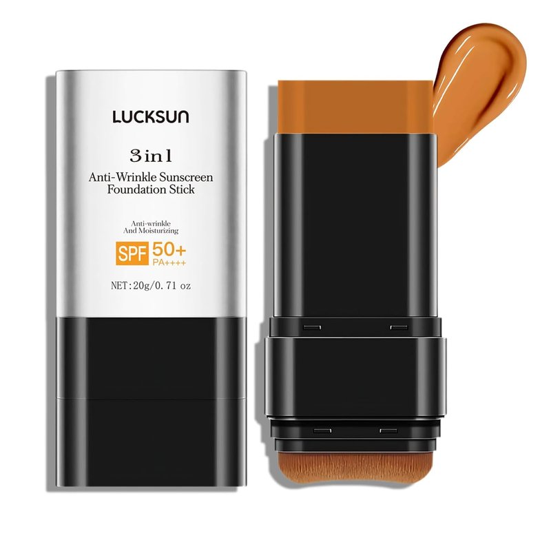 3-in-1 Hydrating Foundation Stick - Anti-Wrinkle Concealer & Multi-Use Cream | Natural Matte Finish for All Skin Types (Dark)